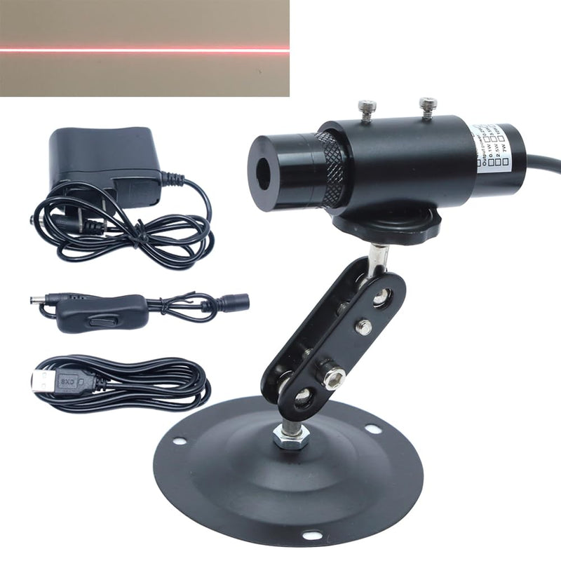 [Australia - AusPower] - Adjustable 5V 650nm Red Line Module Linear Alignment Locator for Wood Stone Fabric Cutting Positioning 