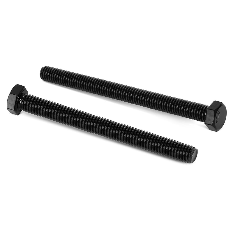 [Australia - AusPower] - 10 PCS M6 x 100mm Hex Head Screw Bolt, Stainless Hex Bolts, Full Thread, 18-8 Stainless Steel (304), Black Coating 