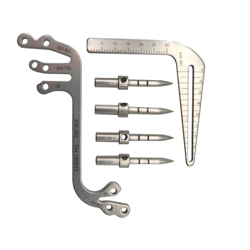 [Australia - AusPower] - Dental Implant Locating Guide Plate 6pcs/set Stainless Steel Implant Teeth Measuring Ruler Positioning Angle Ruler Dentist Implant Tool 