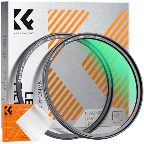 K&F CONCEPT 77mm Magnetic Polarizer Lens Filter with Cleaning Cloth