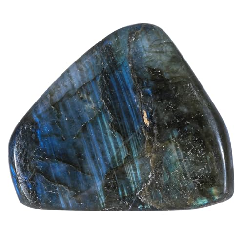 moonsix Natural Labradorite Upright Crystal Rock Slab, 0.98-3.15 inch 100-200 Gram