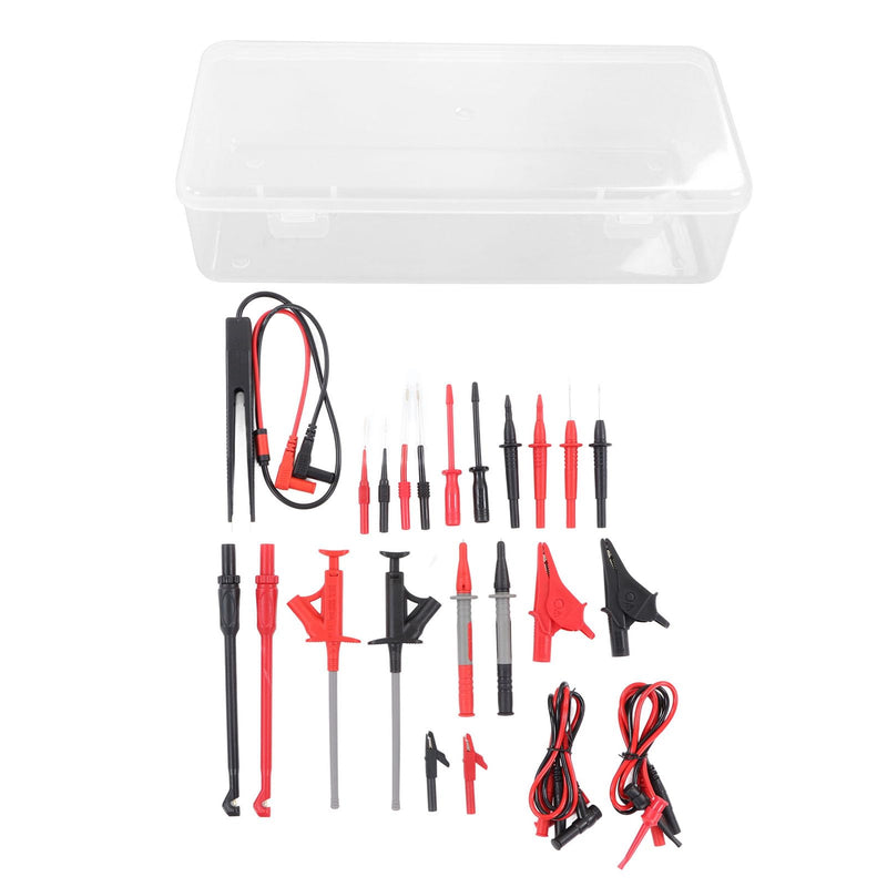 [Australia - AusPower] - 25Pcs Multimeter Test Cable Kit with Probe Line, Wire Hook Clip, Tweezer, and Precision Probes, Easy-to-Use Testing Kit for Digital Electrical Testing 