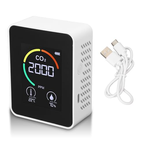 [Australia - AusPower] - ASHATA 5 in 1 Carbon Dioxide Detector, Portable CO2 Detector Support HCHO TVOC Temp Humi Moniting, Detect Carbon Dioxide Concentration in The Air, ASHATA3g9kvhw4uq 