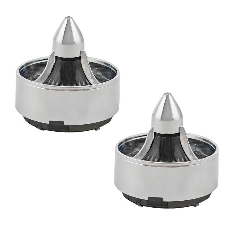 [Australia - AusPower] - FATECIM 2" Turn Signal Light Turbine Replacement Smoke Lenses Covers for Softail Street Road Glide Fat boy Sportster Dyna Deluxe Bikes Snap On repl. OEM# 68973-00 Chrome Bezel Turbine / Chrome / Smoke Lenses 