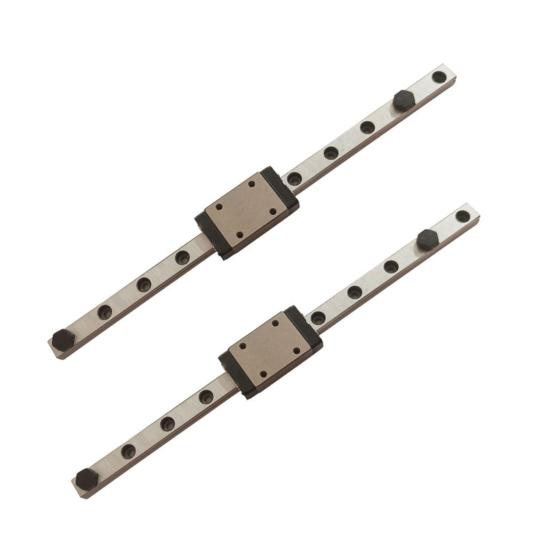 [Australia - AusPower] - MGN7 Linear Rail 160mm 6.3" 2PCS MGN7 Miniature Linear Motion Slide Rail + 2PCS MGN7H 7mm Linear Sliding Bearing Carriage Block Black for 3D Printer and CNC Machine L: 160mm / 6.3 inch MGN7 Rail + H Block 