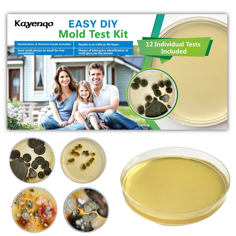 [Australia - AusPower] - Mold Test Kit for Home - 12 Simple Detection Tests,Test HVAC System,Home Surfaces,& Indoor Air Quality Testing Kits,DIY Mold Detector at Home,includes Detailed Mold Identification Guide,air tester 