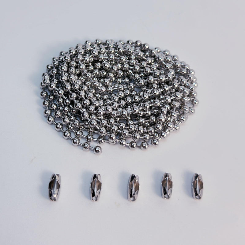 [Australia - AusPower] - 10 Feet 4.5mm Ball Bead Chain with 5 Connectors for Blinds & Shades, Fix or Replace for Broken Window Blind Vertical (#10, 304 Stainless Steel) 