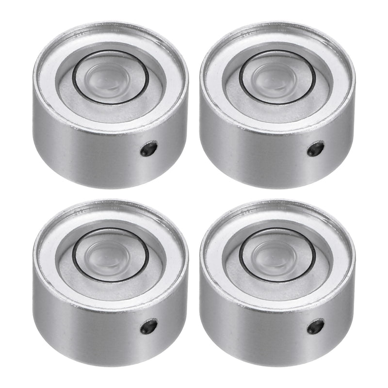 [Australia - AusPower] - HARFINGTON 4pcs Round Bubble Level 13x7mm Mini Circular Bullseye Spirit Levels for Leveling Camera Tripod Telescope Workshop Turntable Pictures Frame, Silver White 