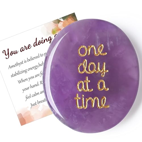 QINJIEJIE Amethyst Crystals Thinking of You Inspirational Gifts Pocket Hug