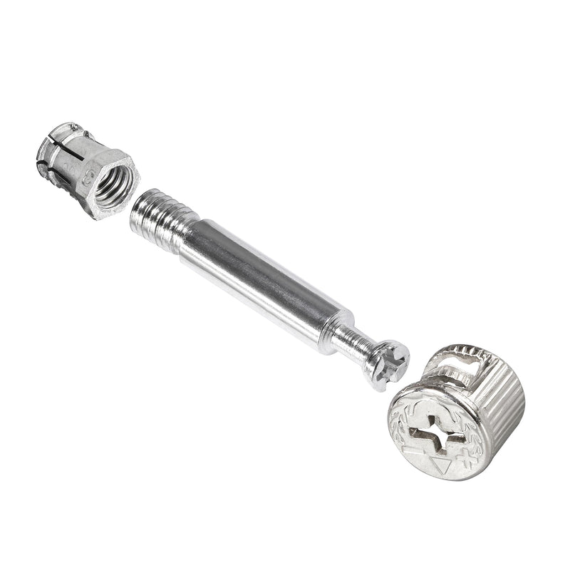 [Australia - AusPower] - 50 Sets Furniture Cam Lock Fasteners, 3-in-1 Cam Locks with Alloy Dowel 1-9/16" / 40mm 50 