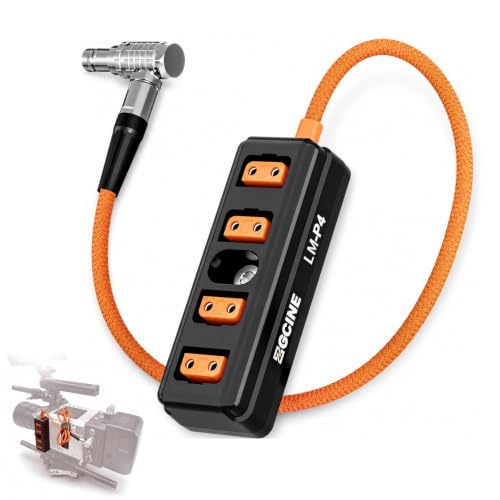ZGCINE LM-P4 Lemo 2-Pin Male to 4-Port D-Tap Female Splitter Adapter