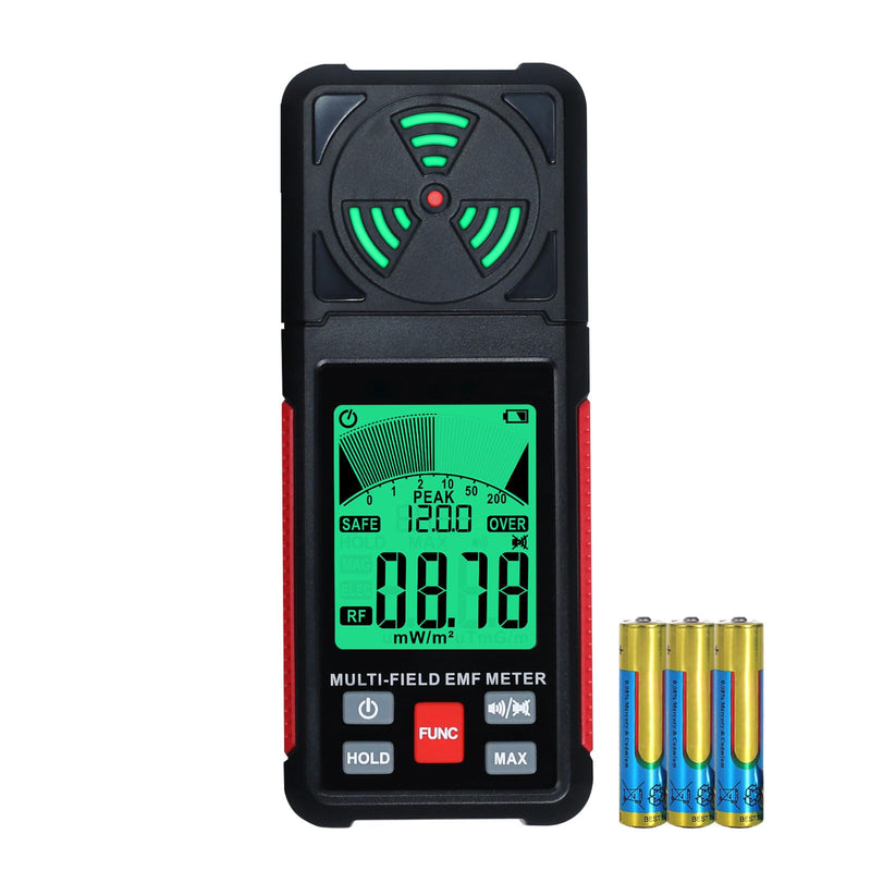[Australia - AusPower] - 3-in-1 EMF ELF RF Meter, AC Electric Magnetic Radiation Field Detector Portable EMF Meter RF Detector for EF/RF/MF/WiFi Signal/Microwave, Emf Radiation Meter Suitable for Home, Office, Ghost Hunting 