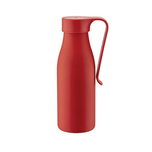 Alessi Away AST01 R - Double Walled Thermos Flask with Infuser and Filter, Coloured 18/10 Stainless Steel, 500 ml, Red 16.9 Ounces