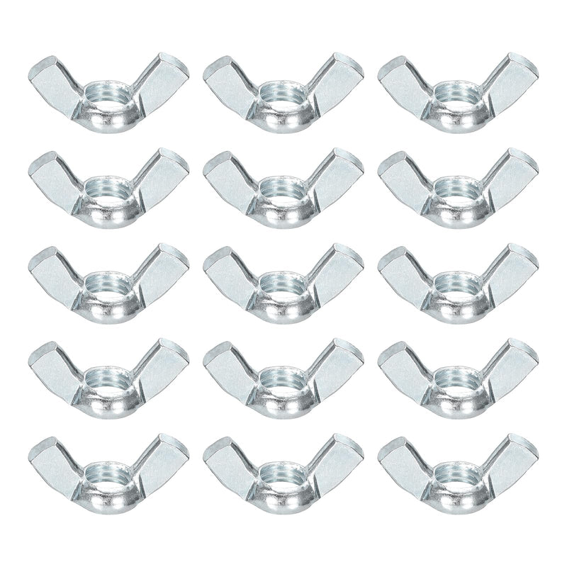 [Australia - AusPower] - uxcell 1/2"-13 Wing Nut 15 Pcs, Carbon Steel Butterfly Wing Nuts Fasteners Parts Hand Twist Tighten Wing Nuts for Machinery Electronic Equipment DIY, White 