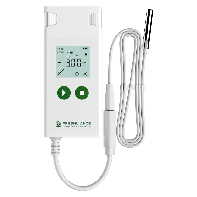 [Australia - AusPower] - Freshliance Digital Temperature Data Logger, Reusable Temperature Recorder with High Accuracy External Probe, Configurable USB Temperature Monitor 35000 Points with PDF CSV Report, Atlas Log-30 