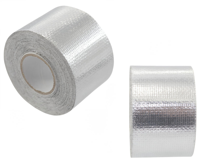 [Australia - AusPower] - 2 Rolls Fireproof Self-Adhesive Heat Shield Tape, 1.5 inch x 29.5FT Fiberglass Heat Resistant Tape High Temperature Reflective Silver Foil Tape Tear-Resistant for Automotive, HVAC, and Industrial Use 