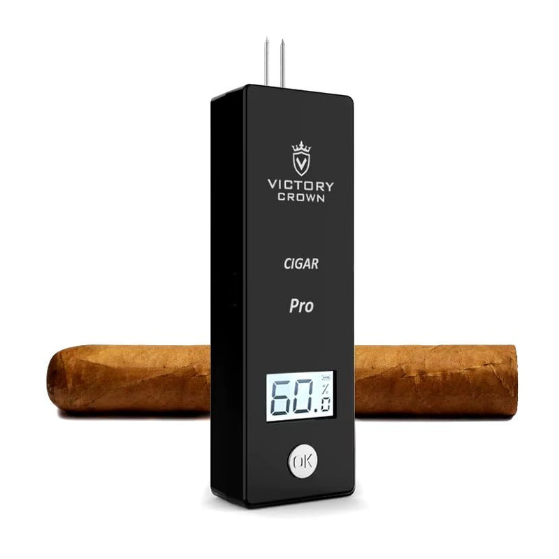 [Australia - AusPower] - Digital Cigar Humidity Meter Portable Electric Moisture Guage Tester Reader Humidor Hygrometer Needle LCD Display Smoking Tobacco Accessories Gifts Black 