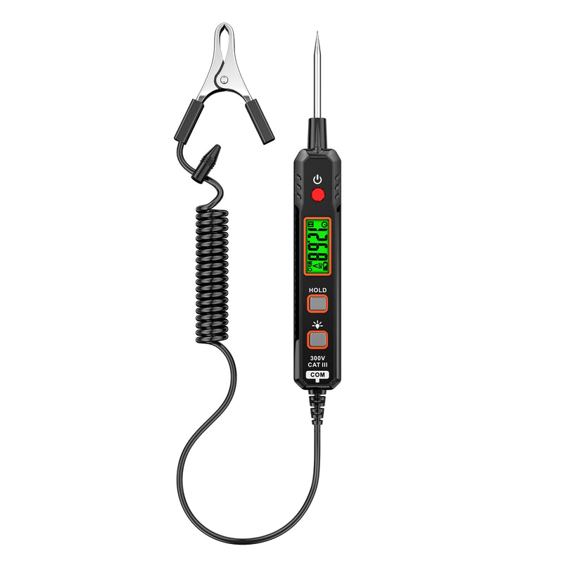 [Australia - AusPower] - B1 Voltage Tester, Circuit Tester with Range DC 0.8V-100V, Continuity Testing, Electrical Tester with Flashlight, Buzzer Alarm for Car Battery Polarity Continuity Fuses 