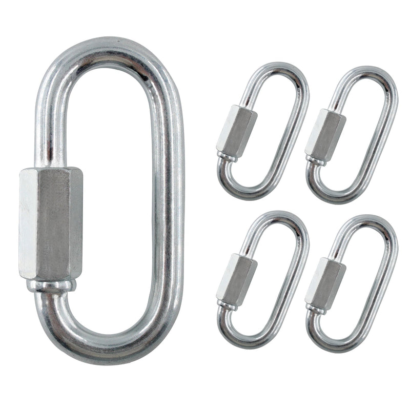 [Australia - AusPower] - 6PCS M6 Carbon Steel Chain Quick Links, M6 Quick Locking Carabiner, 1/4Inch D Shape Locking Quick Chain, 880 LBS Weight Capacity 1/4Inch-6pcs 