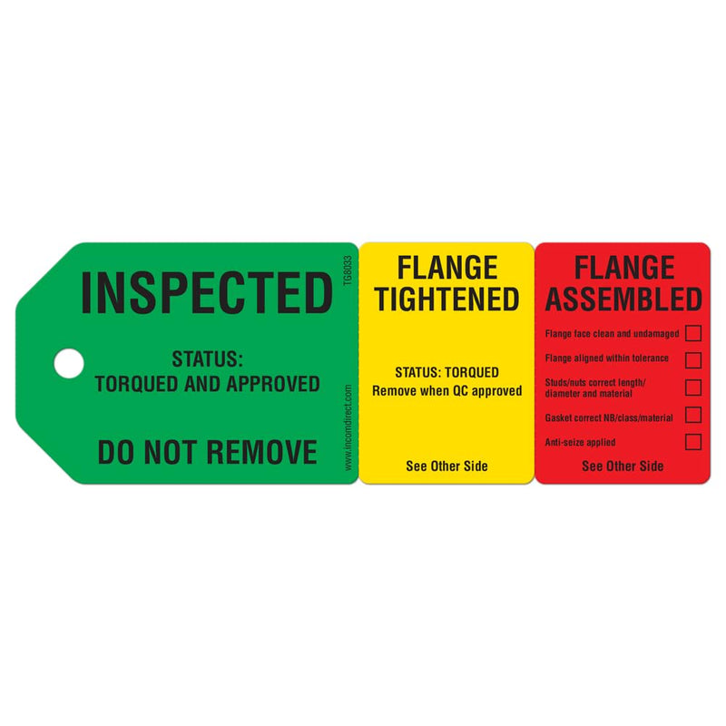 [Australia - AusPower] - INCOM Manufacturing 3-Stage Flange Management Tags, Heavy Duty All-Weather DuraPly™, Waterproof and Tear-Resistant, 2.75 inch x 7.9 inch, 25 Pack, TG8033PT 