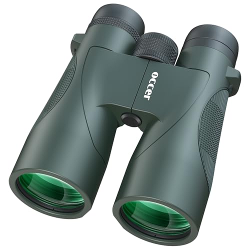 Occer 12x50 Binoculars for Adults High Powered for Bird Watching Green Tactical Edition-Green