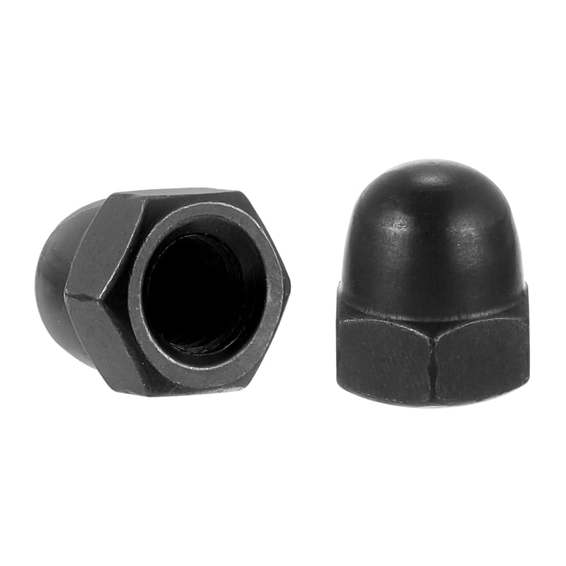 [Australia - AusPower] - uxcell M8x1.25 Acorn Cap Nuts, 50Pcs Carbon Steel Dome Cap Head Acorn Nut Hardware Nuts for Bolt Cover Zinc Plating, Black 50 