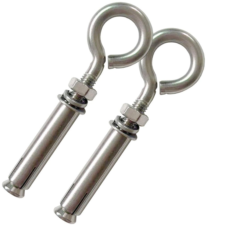 [Australia - AusPower] - Concrete Eye Bolt,2 Pack M8 Stainless Steel Expansion Screws Heavy Duty Shoulder Lag Eyebolts Lifting Ring Bolt Wall Concrete Anchors Fastener with Nut for Wall Ceiling Concrete Masonry 2 