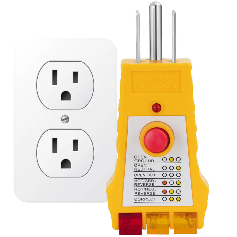 [Australia - AusPower] - GAYA Grounding Outlet Tester Earthing for Grounding Products, Electric Outlet Testing Plug in, GFCI Test, Receptacle and Plug Testers, Circuit, Ground, GFCI Outlet, Socket Power Check 