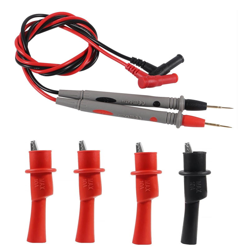 [Australia - AusPower] - Multimeter Leads CAT III 1000V 20A, Soft Silicone Digital Multimeter Probes Electrical Test Probe, Multimeter Test Leads with 4PCS 1000V 10A Crocodile Clips 
