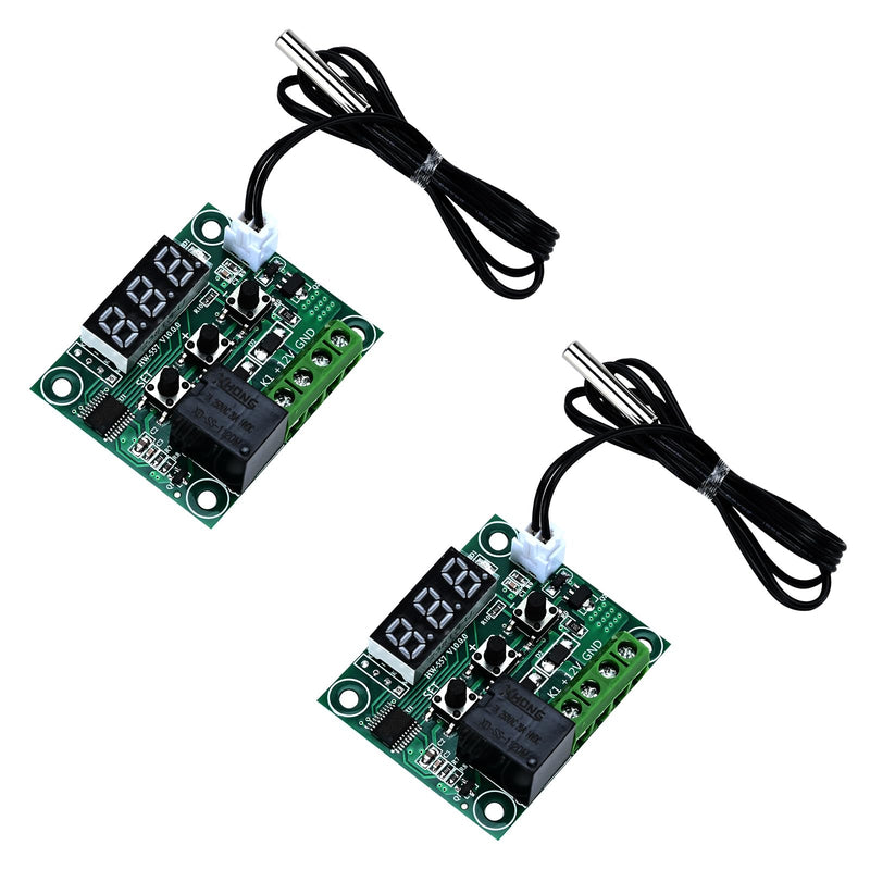 [Australia - AusPower] - 2pcs W1209 12V DC Digital Temperature Controller Board Micro Temperature Control Module Switch 