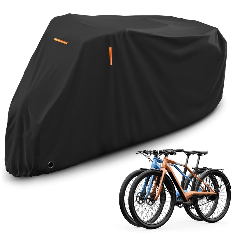[Australia - AusPower] - AKEfit Bike Cover, Waterproof Outdoor Bicycle Cover Rain UV Snow Proof with Anti-theft Lock Hole Outside Bike Storage Covers for Mountain Road Electric City Bike-XL for 1, 2 Bike XL(2 bikes) 