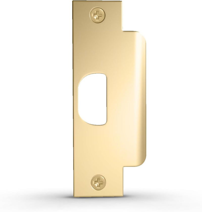 [Australia - AusPower] - Mega Handles T-Strike Door Plate - Durable Door Strike Plate, Gold Strike Plates for Interior Doors Satin Brass ASA Strike 