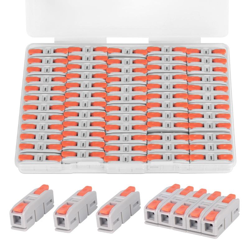 [Australia - AusPower] - 60PCS Lever Wire Connectors, Mini Quick Connectors Push-in, 1 in 1 Out Electrical Wire Butt Splice Inline Terminals, 24-12 AWG 60PCS 