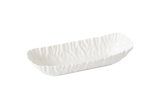 Pampa Bay Mascali Bianca Deep Rectangular Server, 14" x 4.75" x 3" tall White