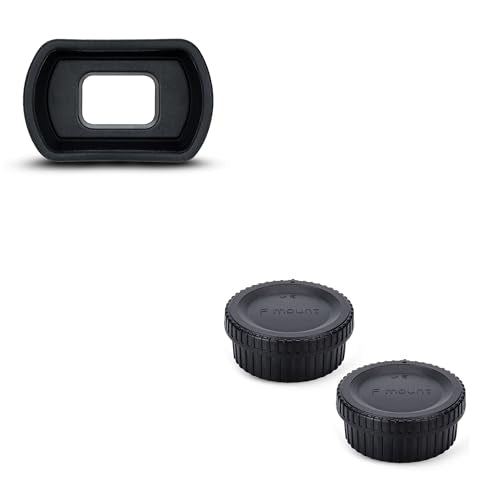 Long Soft Eyecup Eyepiece Viewfinder Cover & F Mount Body Cap Rear Lens Cover for Nikon D750 D780 D7500 D7200 D7100 D7000 D5200 D5100 D5000 D3500 D3400 D3300 D3200 D3100 D3000 & More Nikon Cameras