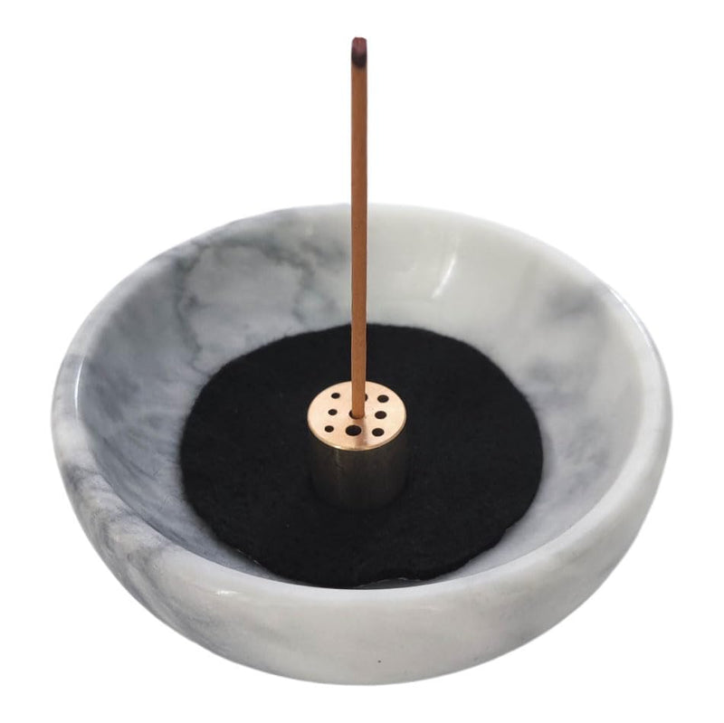 Handmade Natural Marble Incense Holder 9 Hole Ash Catcher Tray for Incense Sticks, Palo Santo & Sage | Spiritual Home Decor Gift for Yoga, Meditation (Pale) Pale