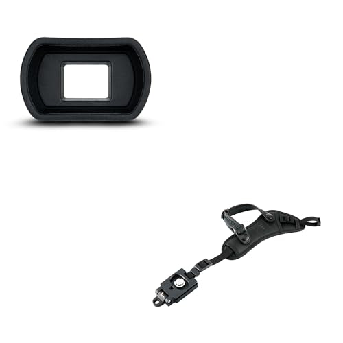 Long Soft EF Eyecup Eyepiece Viewfinder & Microfiber Padded Hand Strap for Canon EOS Rebel T7 T6 T5 T8i T7i T6i T6s T5i SL3 SL2 90D 80D 70D 77D 60D 5D 5D Mark II 6D 6D Mark II & More Canon Cameras