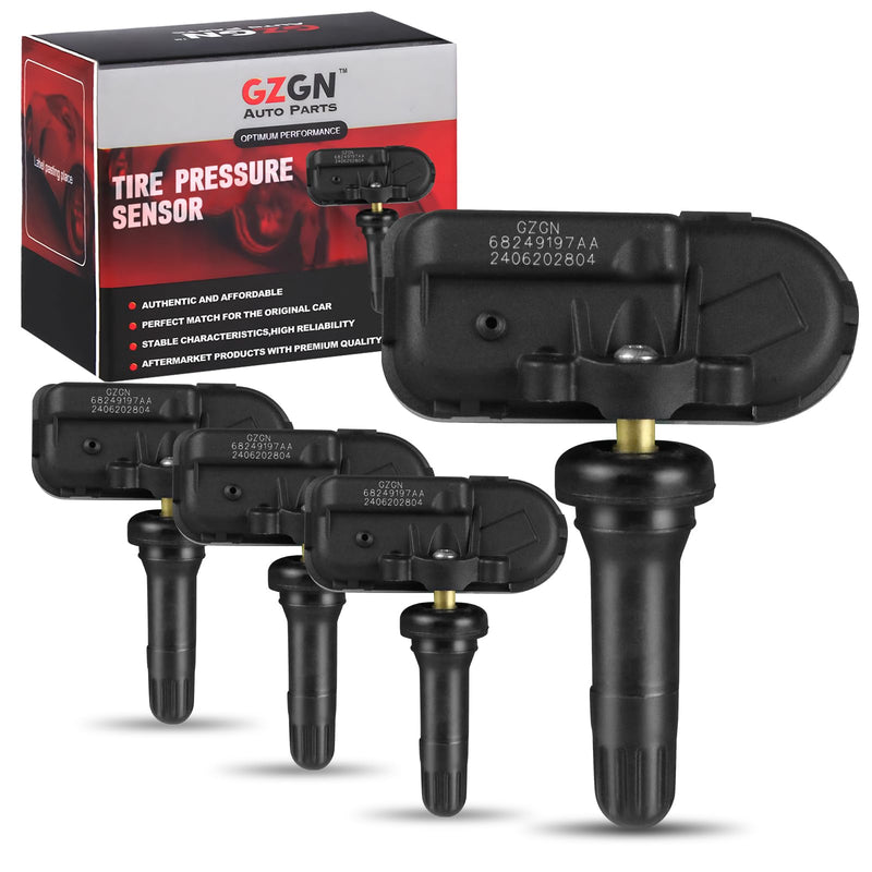 [Australia - AusPower] - TPMS Tire Pressure Monitoring Sensor Compatible with Ram 1500/2500/3500//4500/5500 & Jeep Cherokee 2014-2012 - 4PCS Pre-Programmed 433MHz - Replace#68249197AA 68239720AA 68455823AB 68455824AB 