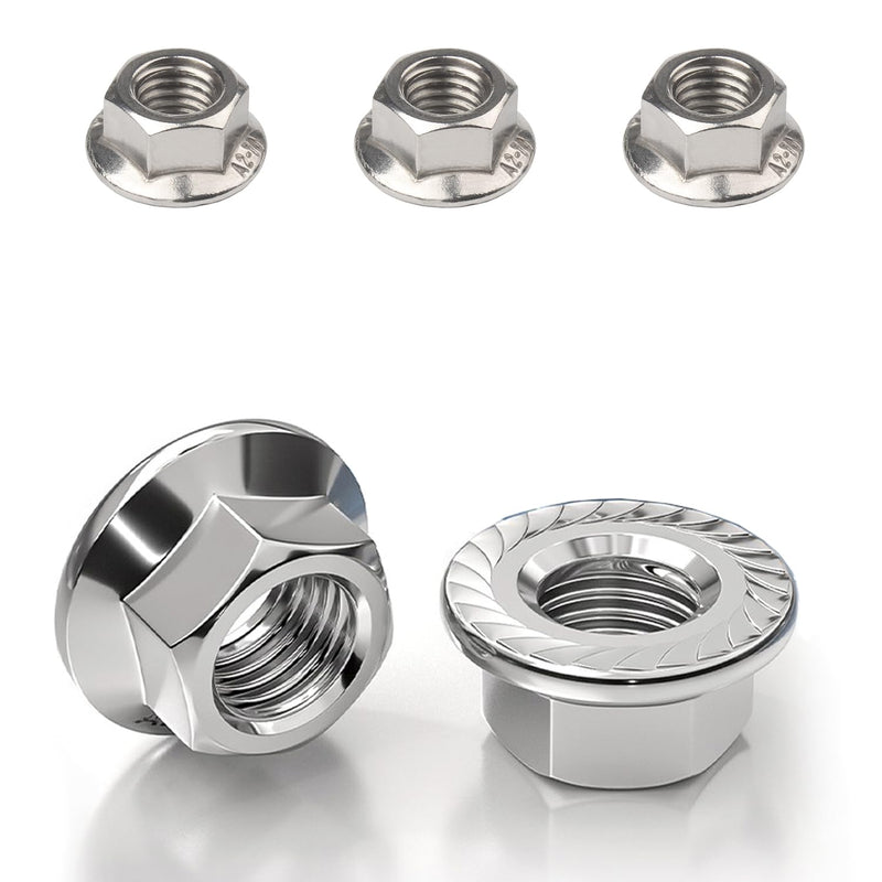 [Australia - AusPower] - M8 Serrated Flange Nut, 15pcs M8-1.25mm Hexagon Flange Nuts, 304 Stainless Steel, Metric Hex Nuts Fasteners, Right Hand, Replacement Lock Nut for DIY Home Mechanism M8-1.25 