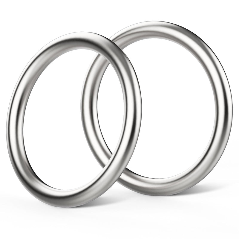 [Australia - AusPower] - Hotop Metal O Ring Seamless 304 Stainless Steel Rings Welded Multi-purpose Smooth Round Ring for Hanging Flower Basket Crafts(2 Pcs,3 Inches) 3 Inches 2 
