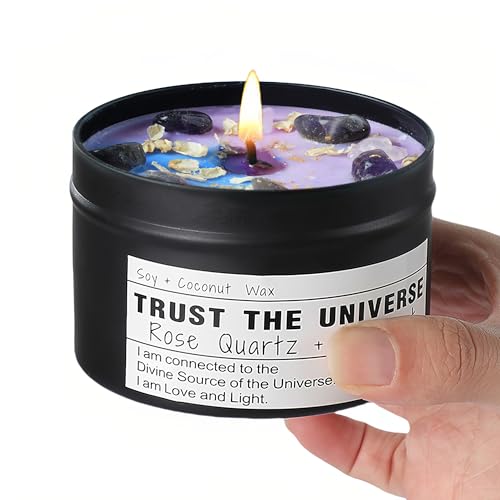 Healing Candles, Manifestation Magical Candles, Energy, Chakras, Law of Attraction, Gifts to Empower Women, Birthday Graduation Gifts, Emotional Support. (Trust THE Universe) TRUST THE UNIVERSE