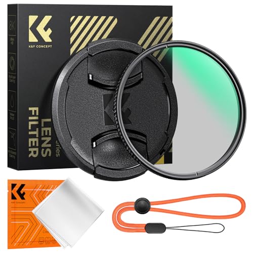 K&F CONCEPT 62mm Circular Polarizer Lens Filter with Filter Cap and Cloth