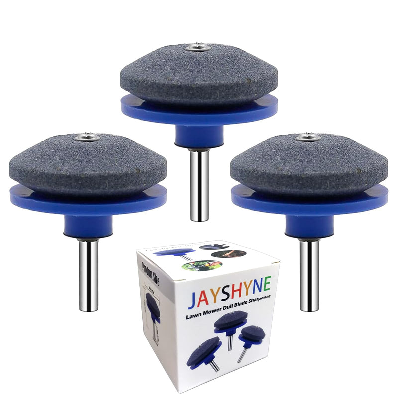 [Australia - AusPower] - Lawnmower Dull Blade Sharpener, 3 Pcs Mower Sharpening Stone Wheel Kit, Universal Garden Tool Grindstone and Knife Edge Whetstone for Any Power Hand Drills 
