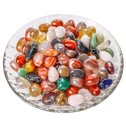 Natural Crystal and Healing Stones Set 72 Pc Agate Stones Rock Gemstones Witches Reiki Energy Balancing Meditation Divination Home Decor DIY 0.6