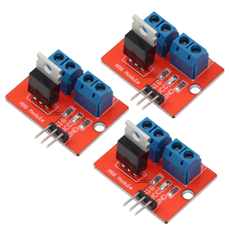 MOSFET Driver Module IRF520 Mos Tube Field Effect Tube Pack of 3 | Single chip drive module PWM output driver board module 0-24V for Arduino MCU ARM