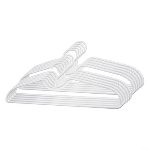 Short Neck Hanger Clothes Plastic Hangers Space Saving Anti-Slip Heavy-Duty Slim Closet Thin Hangers, Coat Hanger for College Dorms, Homes & More, Enhances Closet Space(10Pack) White
