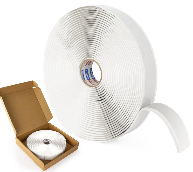 ADHES Premium Butyl Sealant Tape 3/4" x 30 'x 1/8" White Butyl Rubber Sealant Tape for RVs, Vehicles, Marine and Home Repair – Ideal for Headlights, Windows, Doors, and Windshields 3/4" x 1/8" x 30'