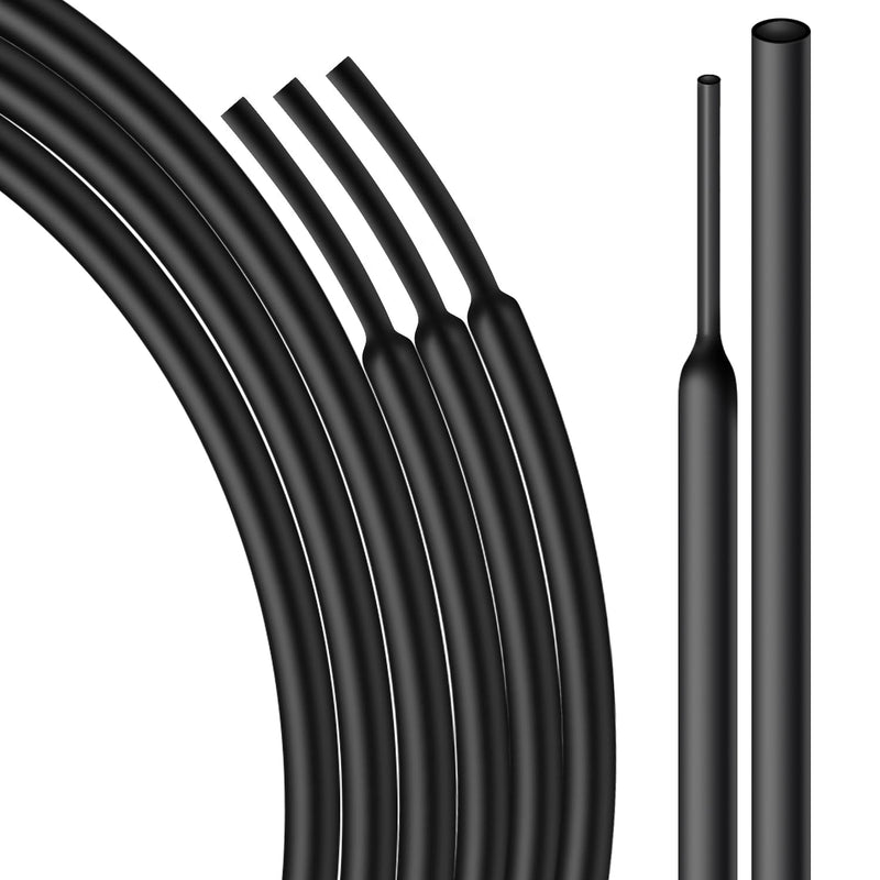 [Australia - AusPower] - 3/8 Inch Heat Shrink Tubing - 25Ft 3:1Ratio Waterproof Heat Shrink Tubin - Adhesive Lined,Dual Wall Adhesive Shrinkable Wire Wrap Tube - Black (1, Black, 3/8"(9.5mm)-25Ft) 1 