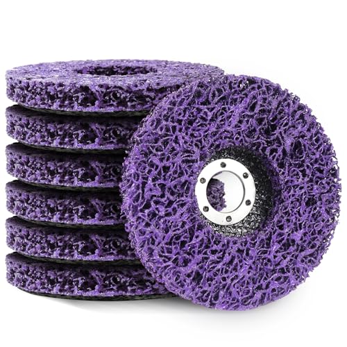 CSD Disc 125 mm Coarse Cleaning Discs 7 Pieces CSD Disc 125 mm Sanding Discs for Angle Grinder Rust Removal Rust Remover for Remove Paint, Rust (Purple, 7, Medium) purple