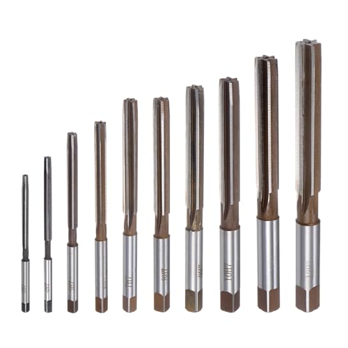 Quartzman Hand Reamer Set Metric Reamer 3-12 mm H7 10-Piece | Reamer Drill Alloy Steel Steel Cutting Tool